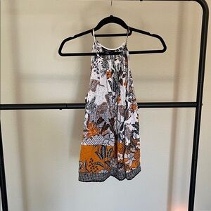 Superdry - Orange and Black Floral Halter Dress